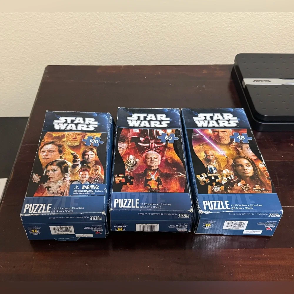 Star Wars Puzzles Set Of 3 VHS Box - Puzzles Sealed - Boxes Have Some Damage